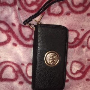 Michael Kors black wallet with wristlet